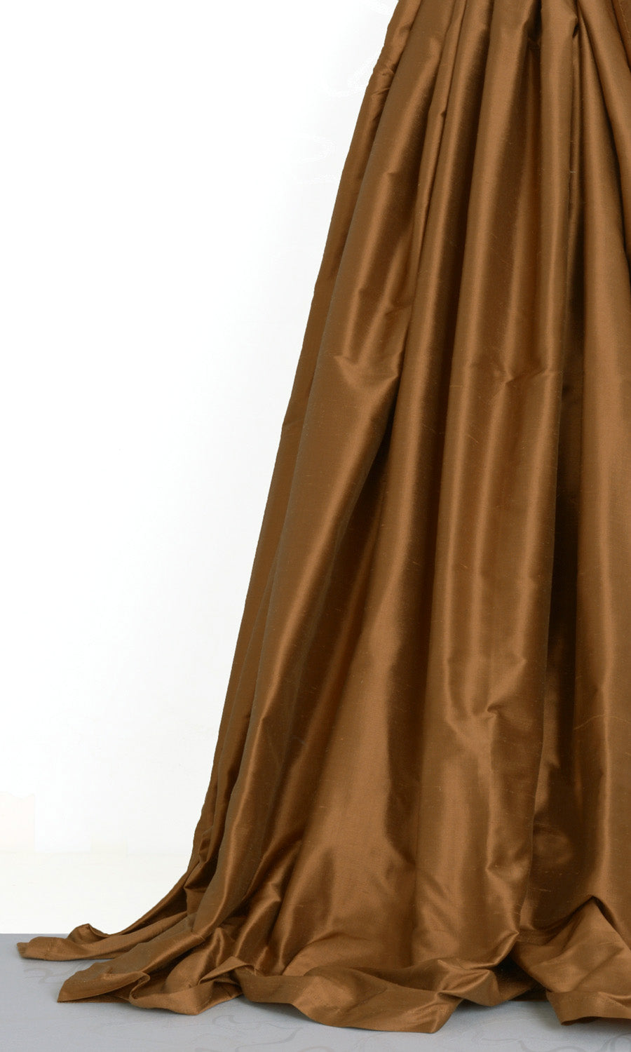 Shantung Silk Window Treatments Fabric Sample (Bronzy Orange)