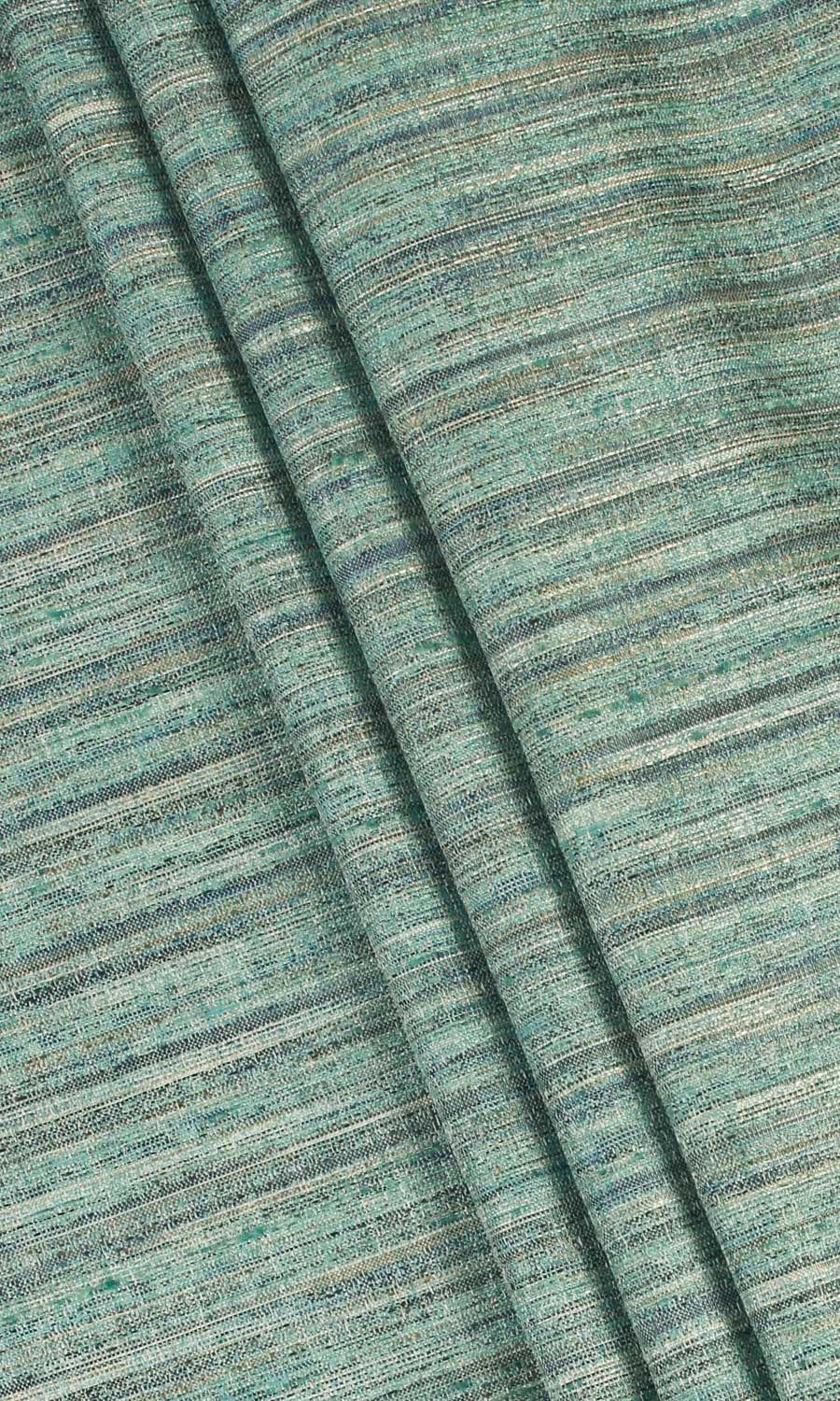 Faux Silk Textured Window Treatments Fabric By the Yard (Blue-Green)