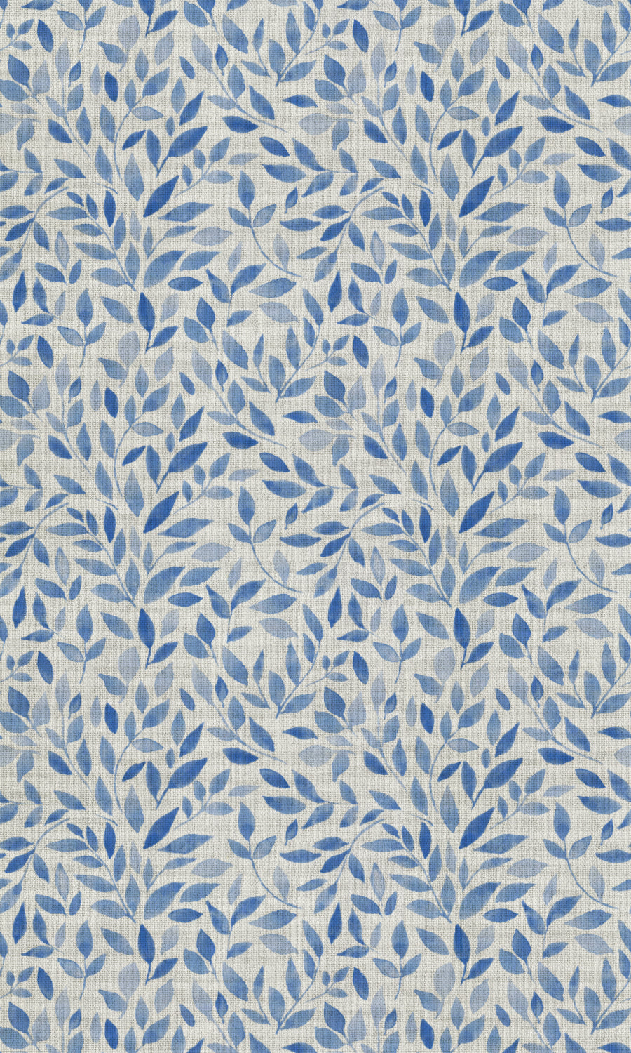 Botanical Print Fabric Material By the Metre (Eggshell White/ Blue)