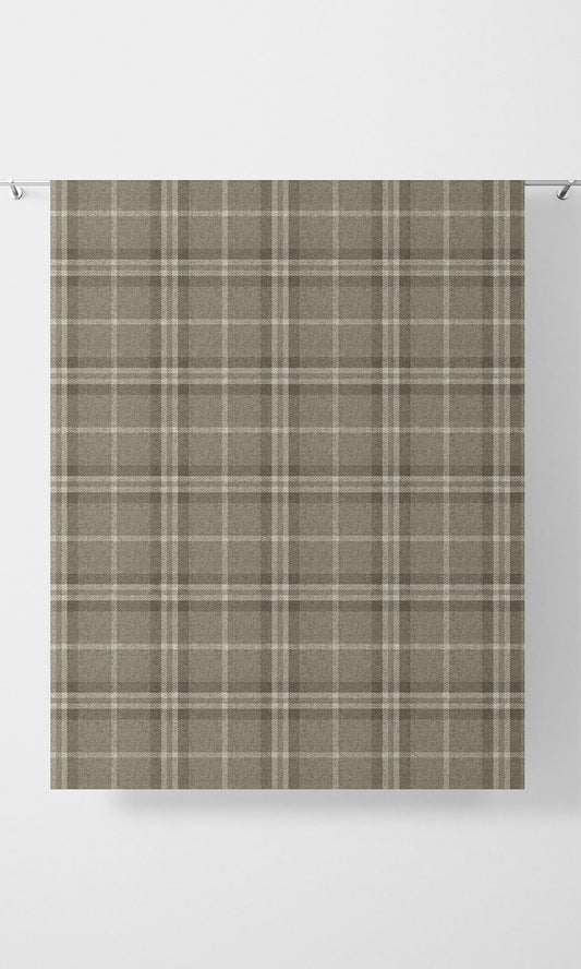Plaid Patterned Home Décor Fabric By the Yard (Beige & Brown)