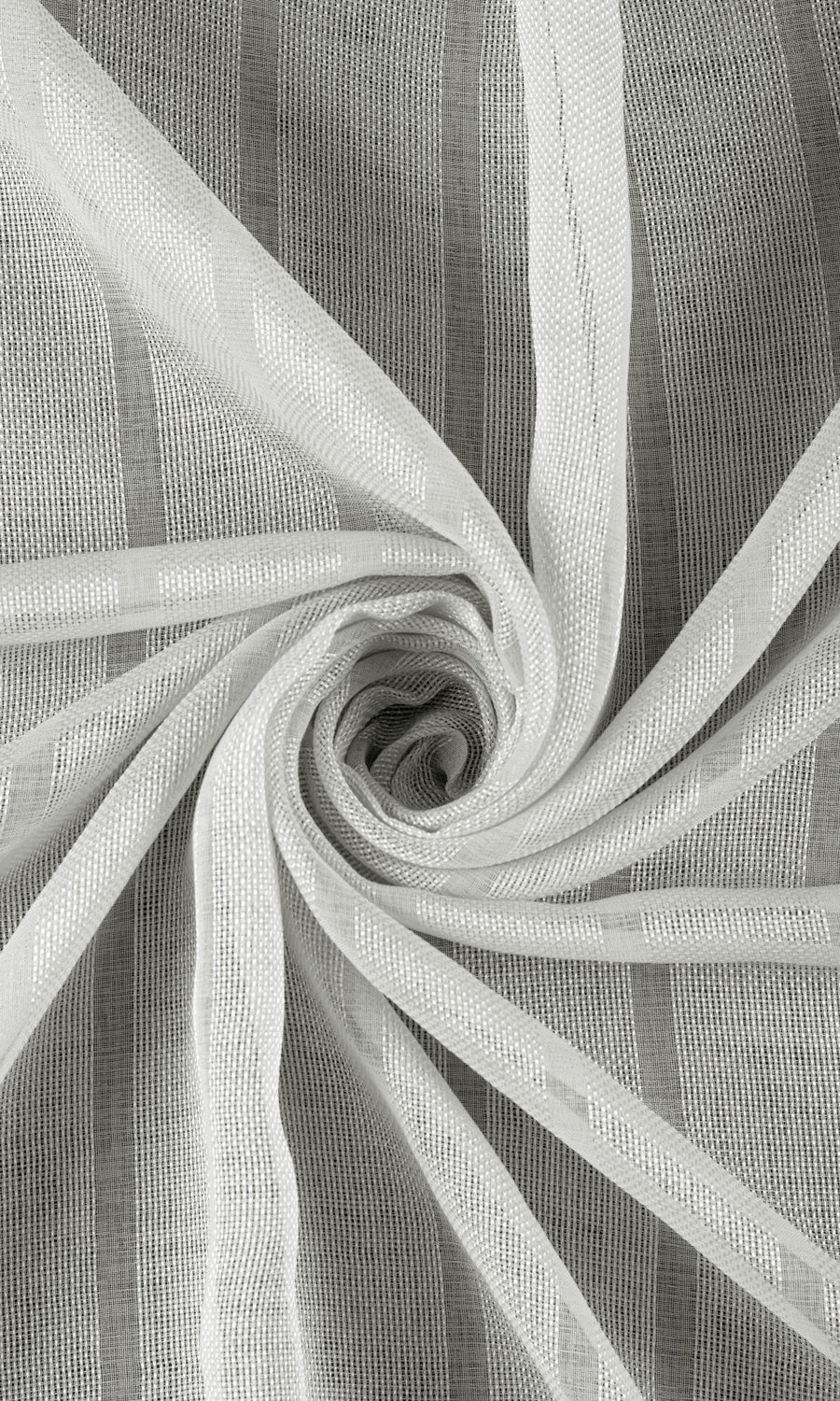 Textured Striped Sheer Home Textile Fabric Material Sample (Grey)