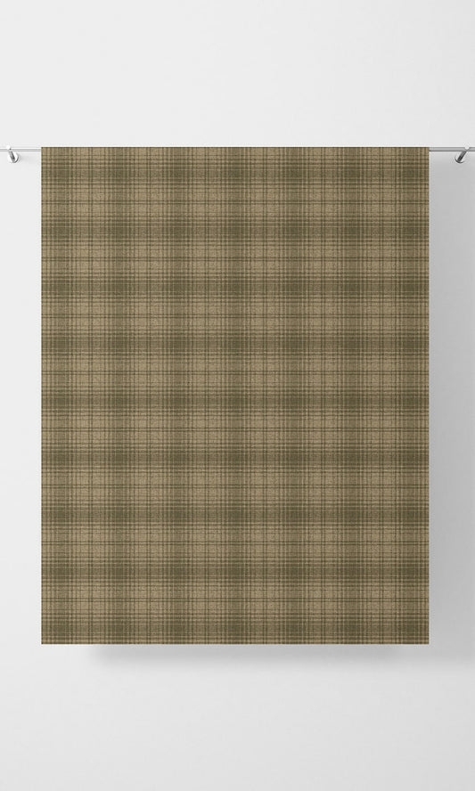 Plaid Print Home Décor Fabric By the Yard (Olive Green & Beige)