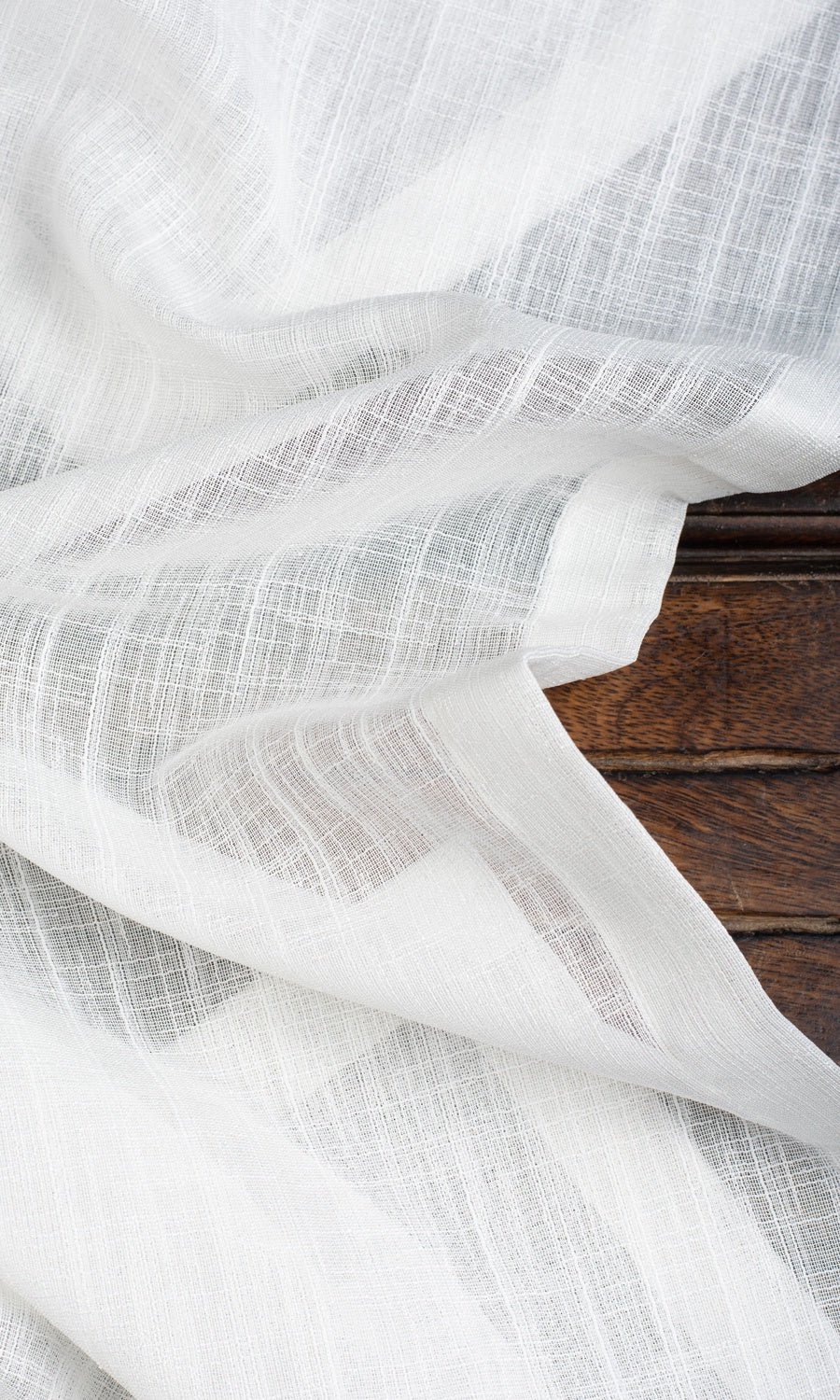Plain Sheer Fabric Sample for Roman Blinds & Shades (White)