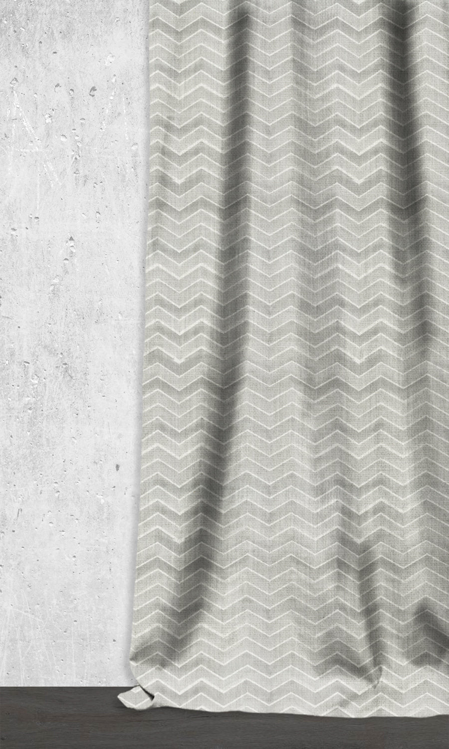 Chevron Print Home Décor Fabric Sample (Eggshell White/ Grey)