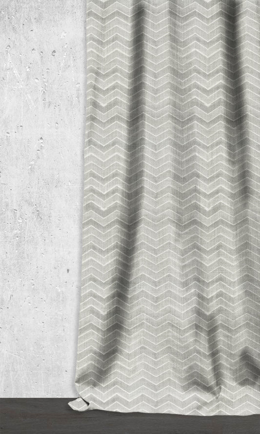 Chevron Print Blinds (Eggshell White/ Grey)
