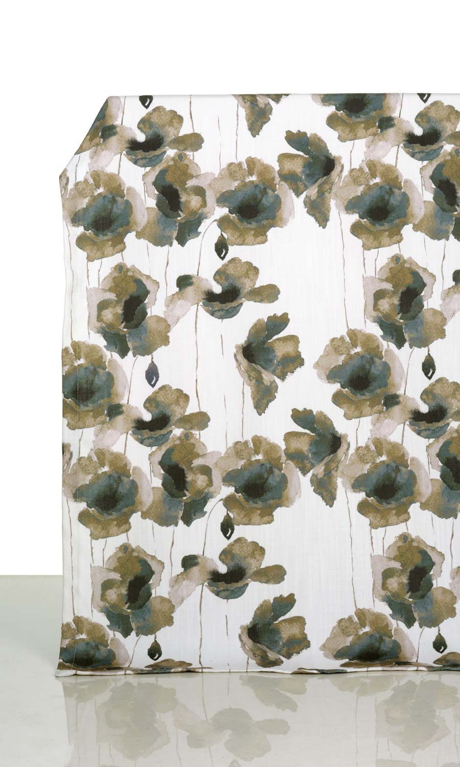 Water Lilies Floral Home Décor Fabric Sample (Brown/ Grey)