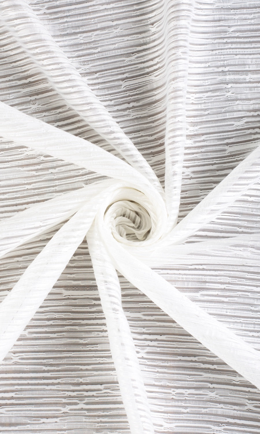 Textured Sheer Fabric By the Yard for Curtains & Drapes (White)