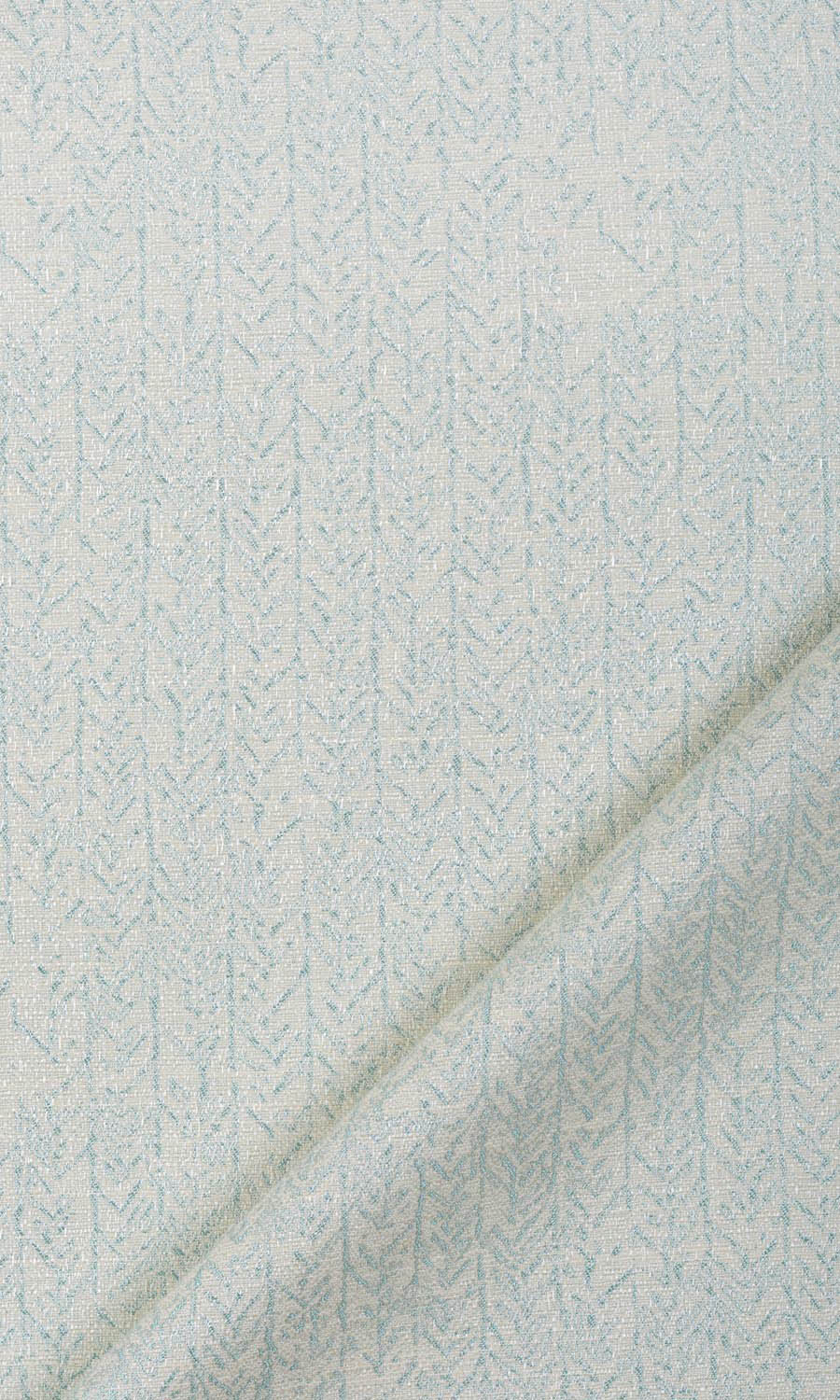 Herringbone Poly-Cotton Home Textile Fabric Material By the Yard (White/ Blue)