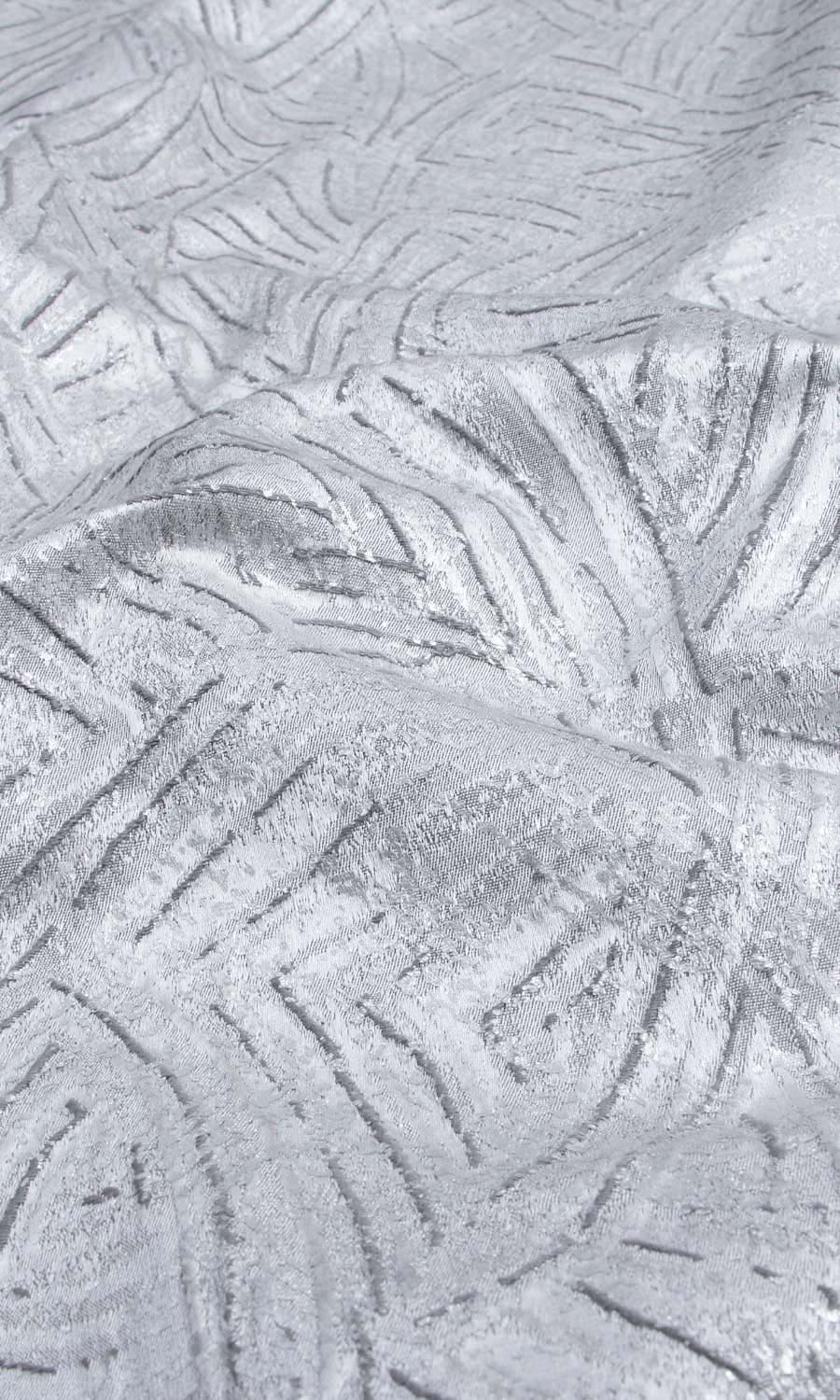 Self-Patterned Poly-Cotton Fabric Material By the Yard (Steel Grey)