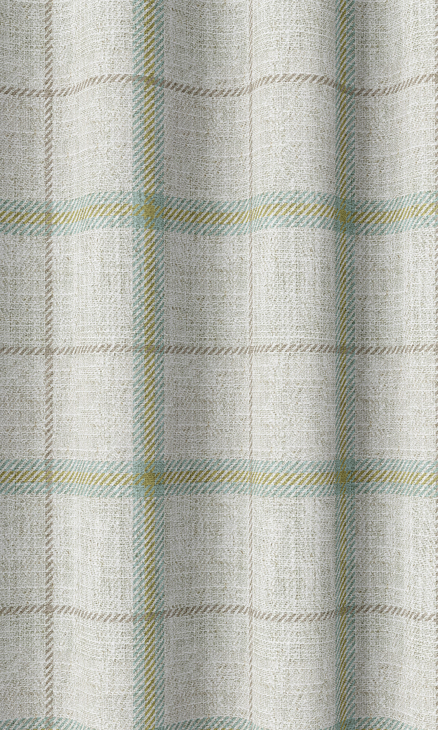 Check Print Home Décor Fabric Sample (White/ Blue/ Green)