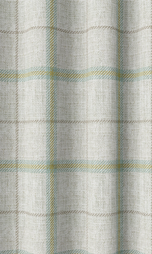 Check Print Home Décor Fabric By the Yard (White/ Blue/ Green)