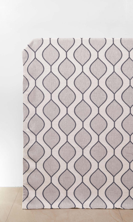 Ogee Patterned Blinds (Navy Blue/ Gray)