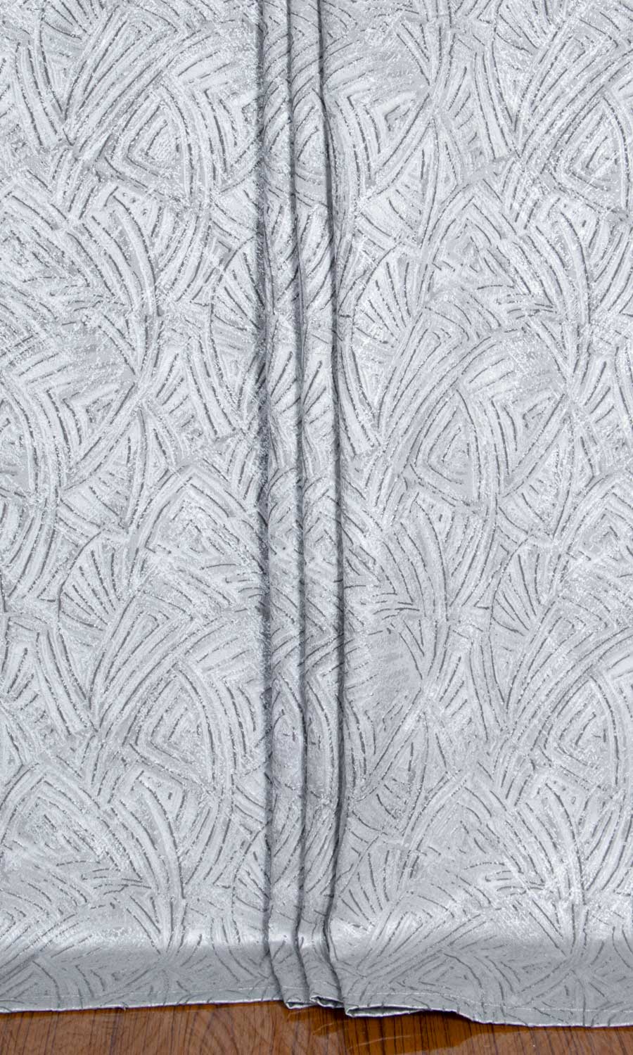 Self-Patterned Poly-Cotton Home Textile Fabric Material Sample (Steel Grey)