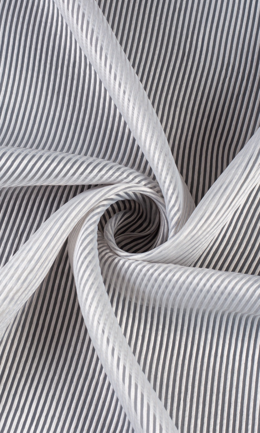 Striped Sheer Home Textile Fabric Material Sample (Grey)