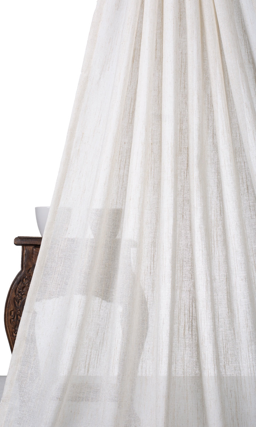 Poly-Linen Sheer Home Décor Fabric By the Yard (Ivory)