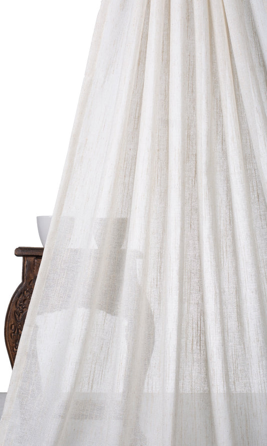 Poly-Linen Sheer Home Décor Fabric By the Yard (Ivory)