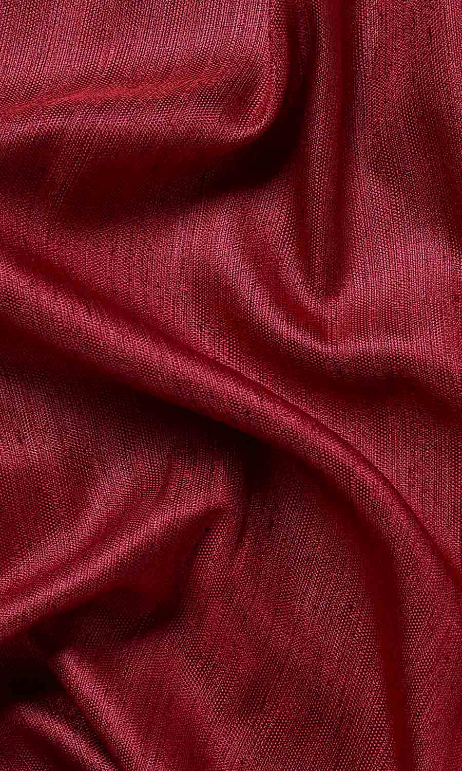 Faux Silk Window Treatments Fabric By the Yard (Red)