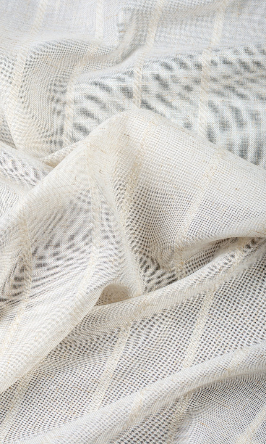 Striped Sheer Home Décor Fabric Sample (Cream/ Ivory)