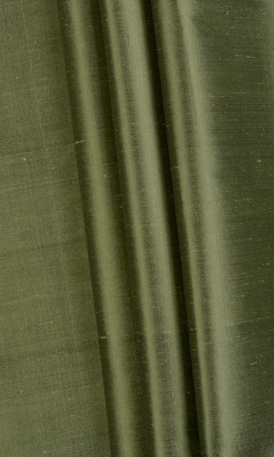 Shantung Silk Fabric Sample for Roman Blinds & Shades (Olive Green)