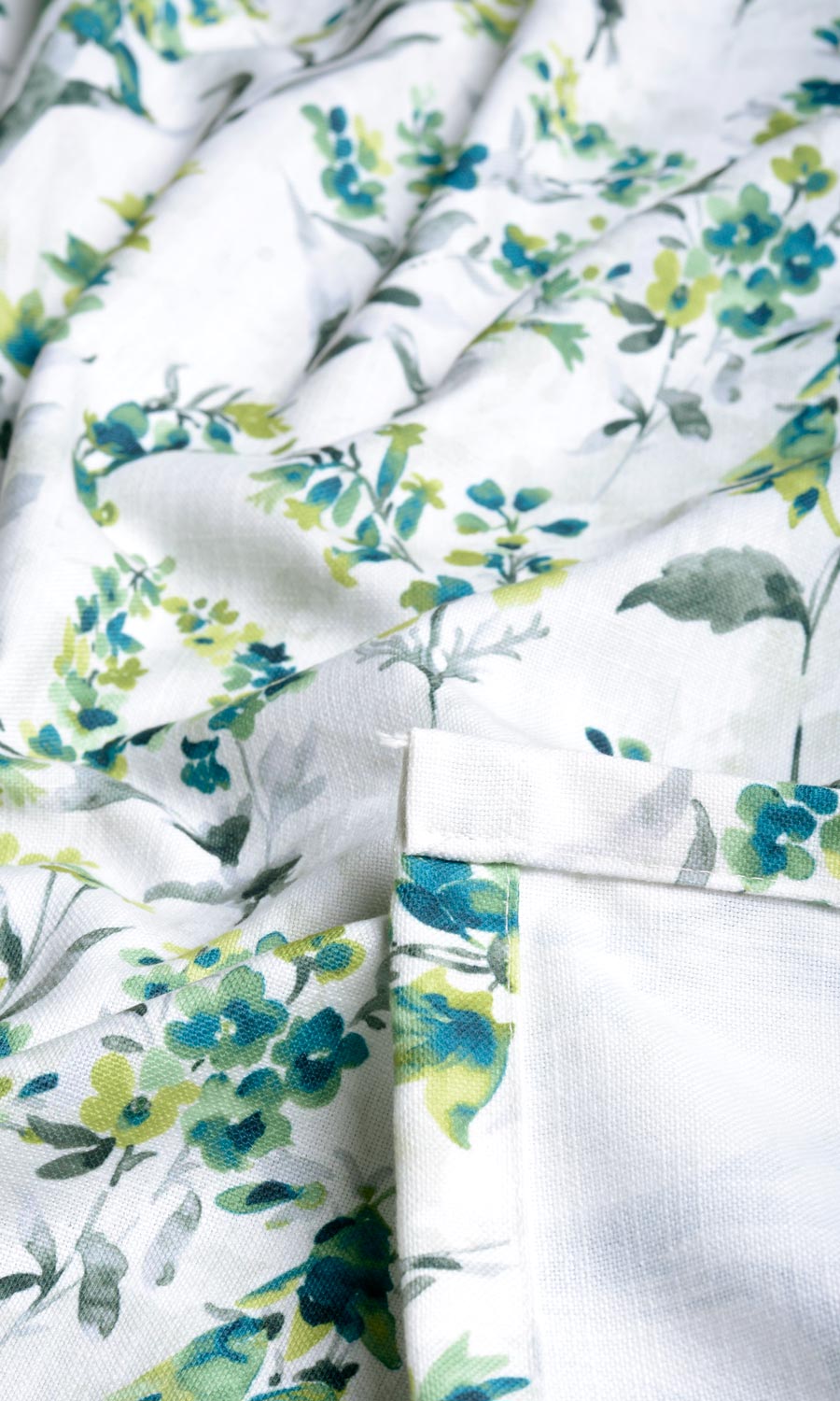 Floral Print Fabric Sample for Roman Blinds & Shades (Blue/ Green)