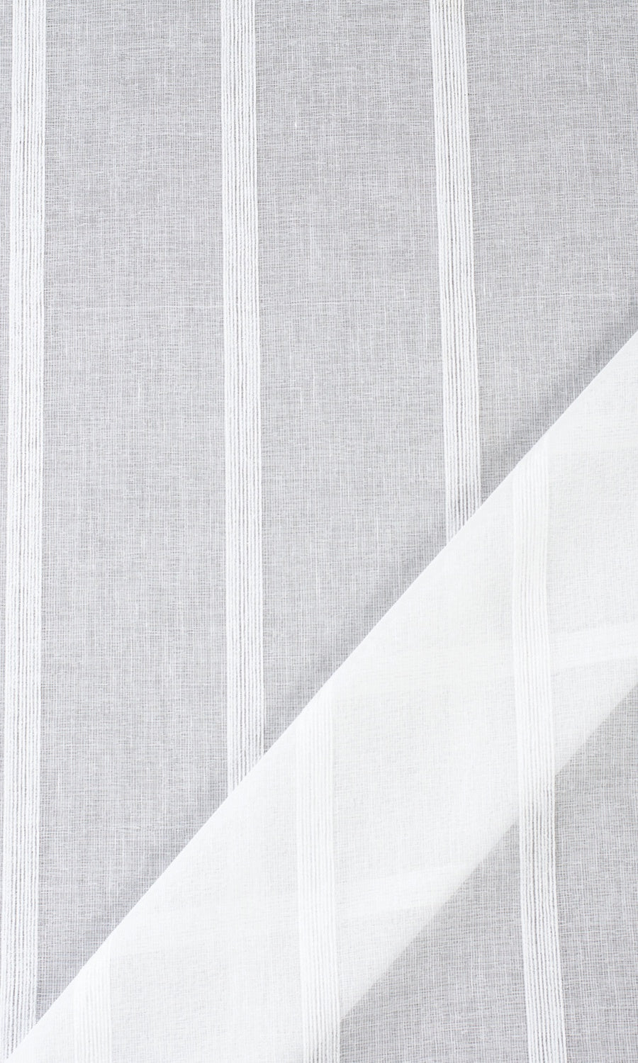 Striped Sheer Fabric Material By the Yard (White)
