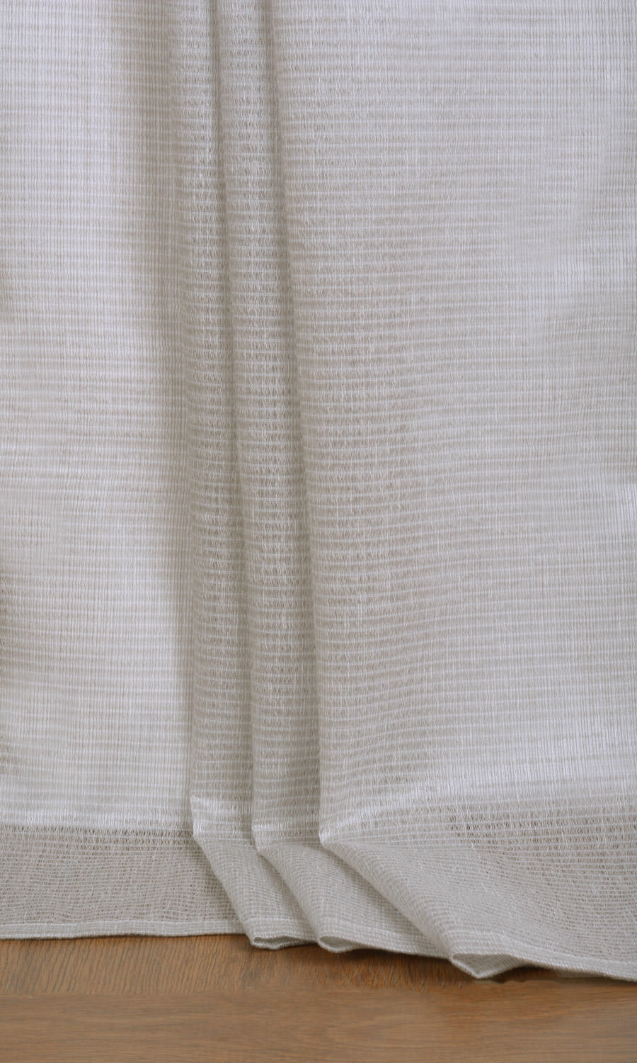 Horizontal Striped Sheer Home Textile Fabric Material By the Yard (Grey-Beige)