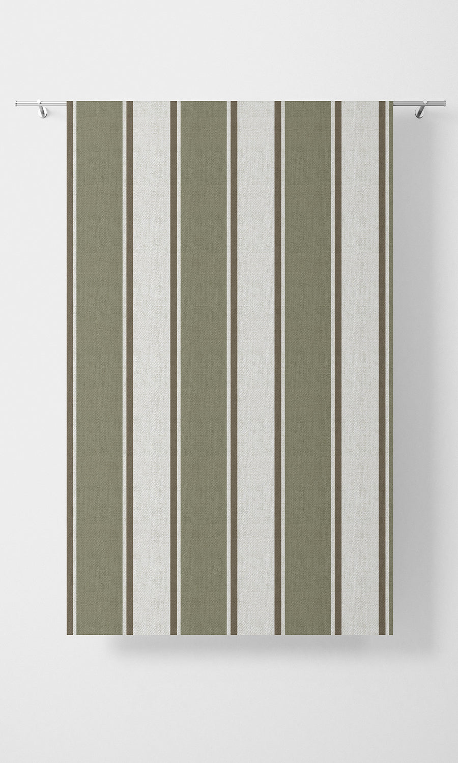 Striped Home Textile Fabric Material By the Yard (Green/ Brown)