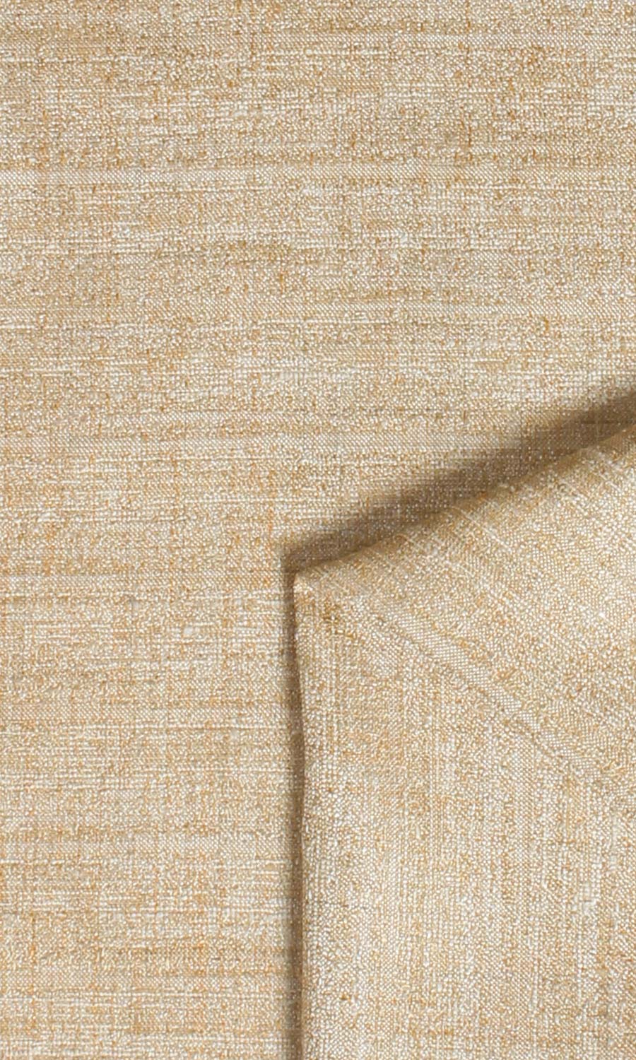 Faux Silk Textured Home Textile Fabric Material Sample (Golden Beige)