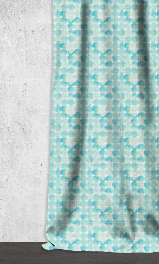 Polka Dots Blinds (White/ Turquoise)