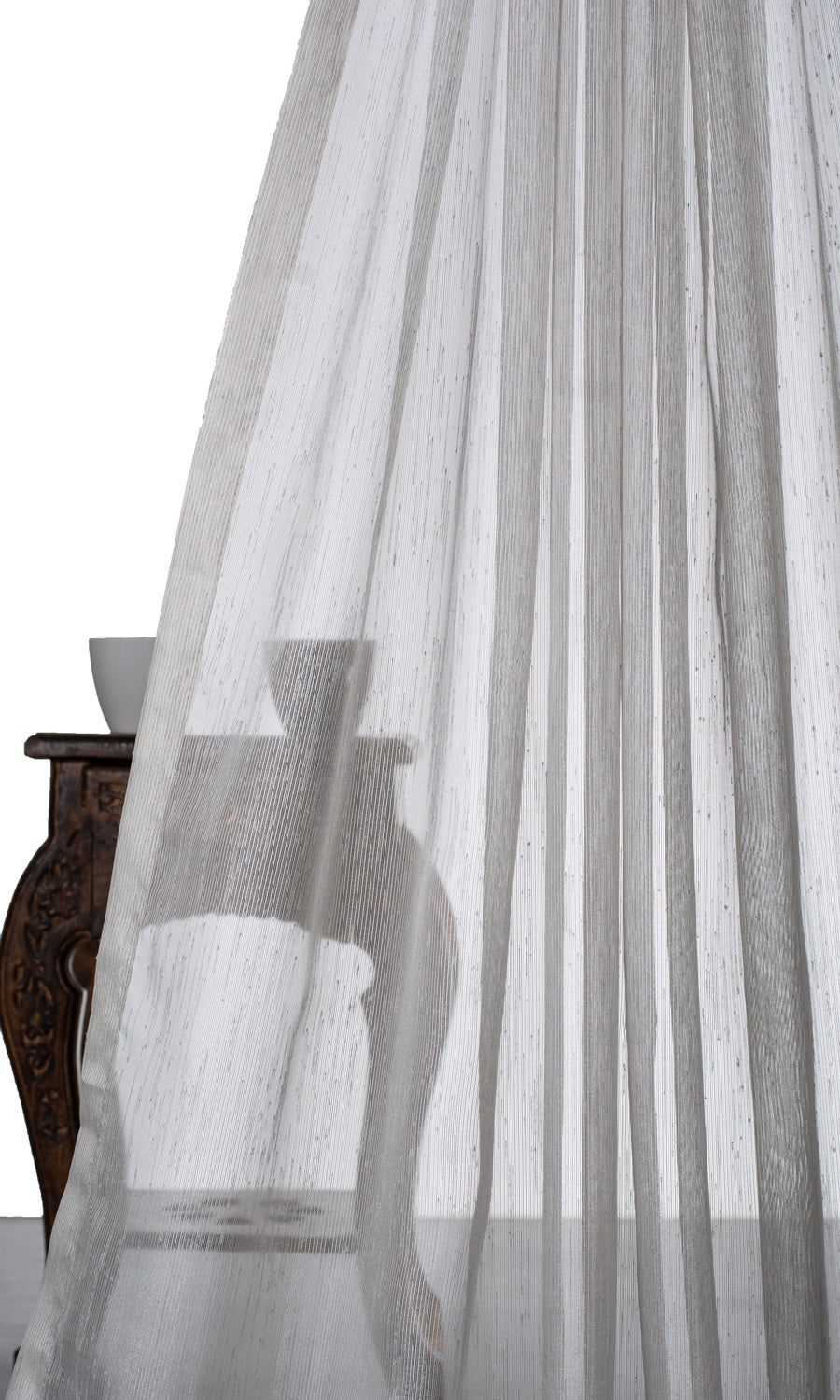 Sheer Window Treatments Fabric Sample (Silver-Gray)
