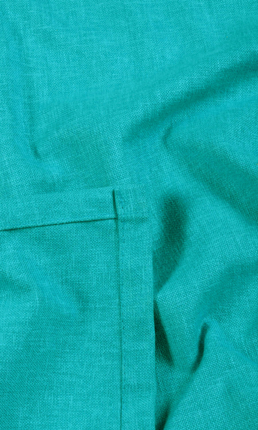 Linen-Blend Window Treatments Fabric Sample (Turquoise Blue)