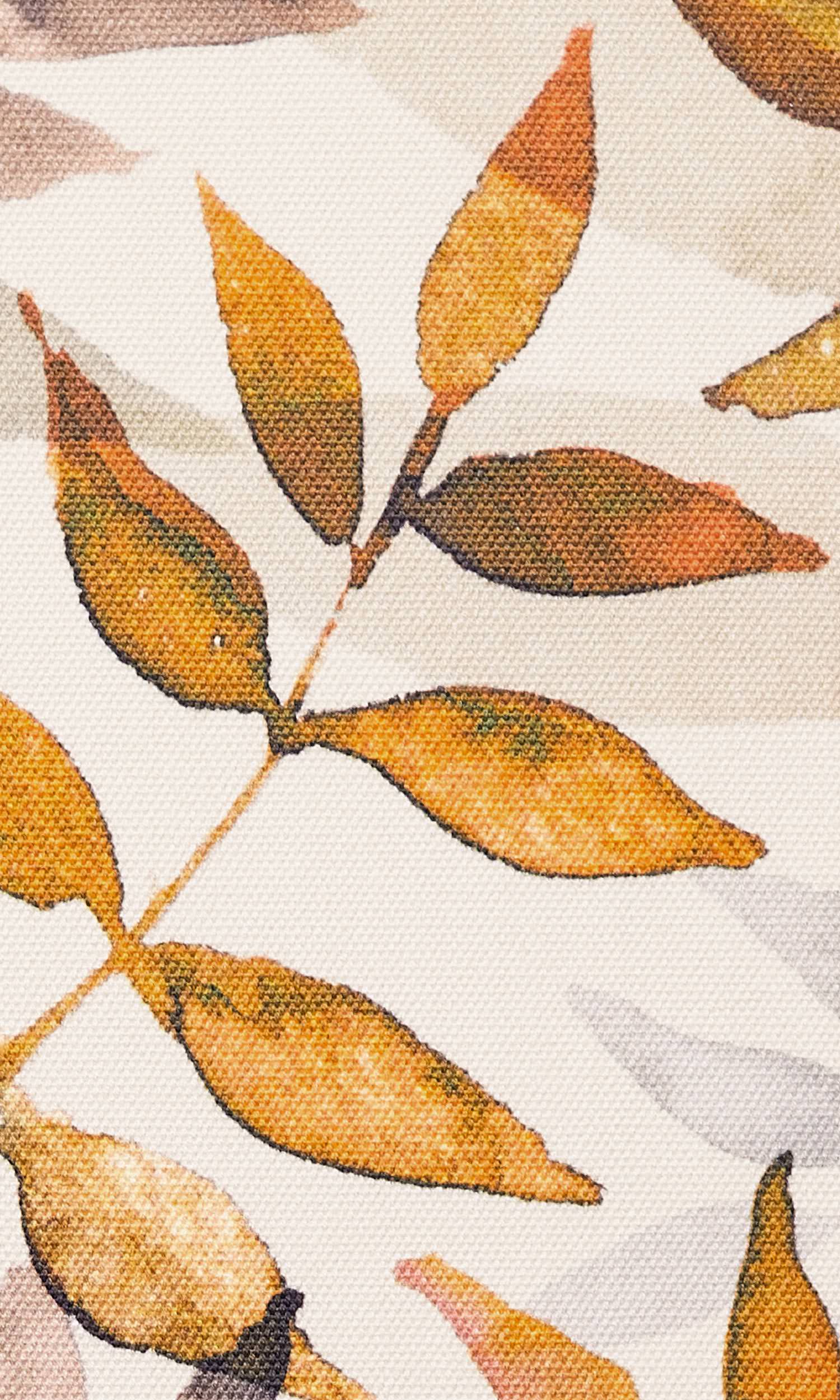 Floral Cotton Home Textile Fabric Material By the Yard (Orange/ Gray/ Brown)