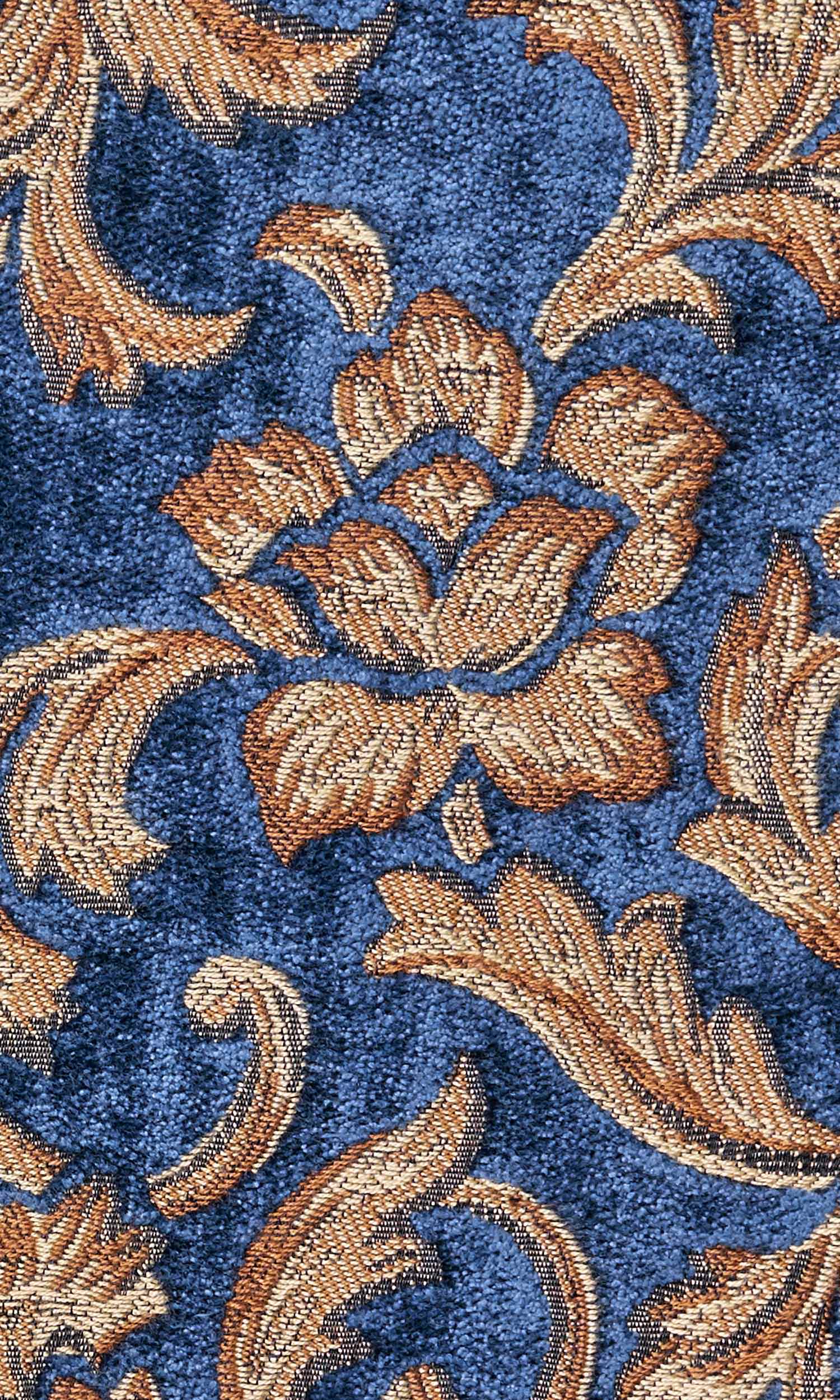 Floral Velvet Home Textile Fabric Material By the Yard (Beige/ Brown/ Blue)