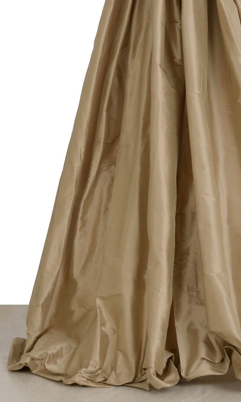 Shantung Silk Window Treatments Fabric By the Yard (Brown)