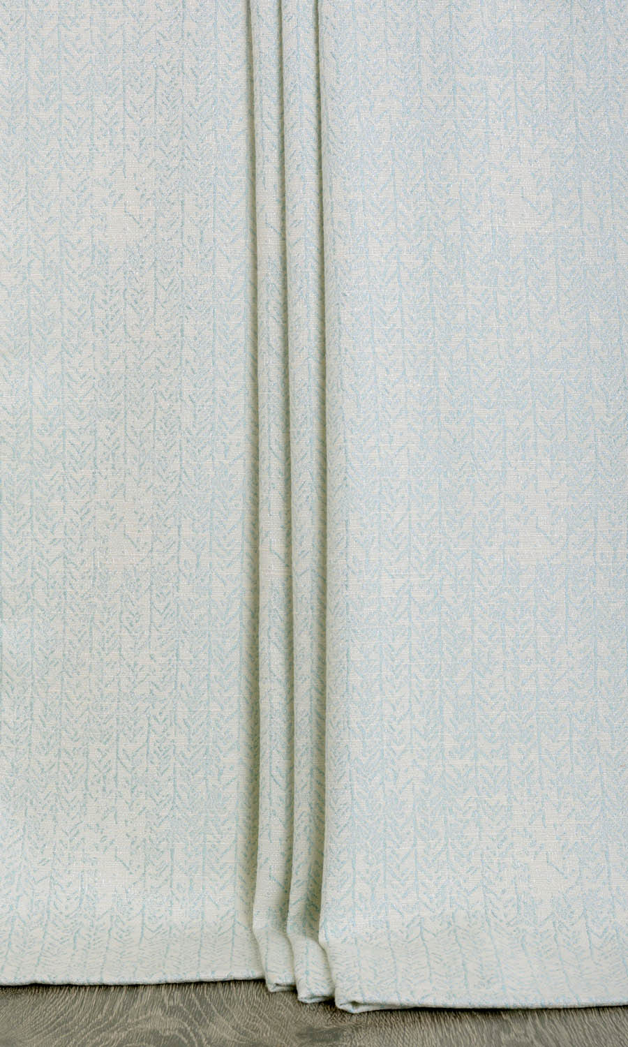 Herringbone Poly-Cotton Home Décor Fabric Sample (White/ Blue)