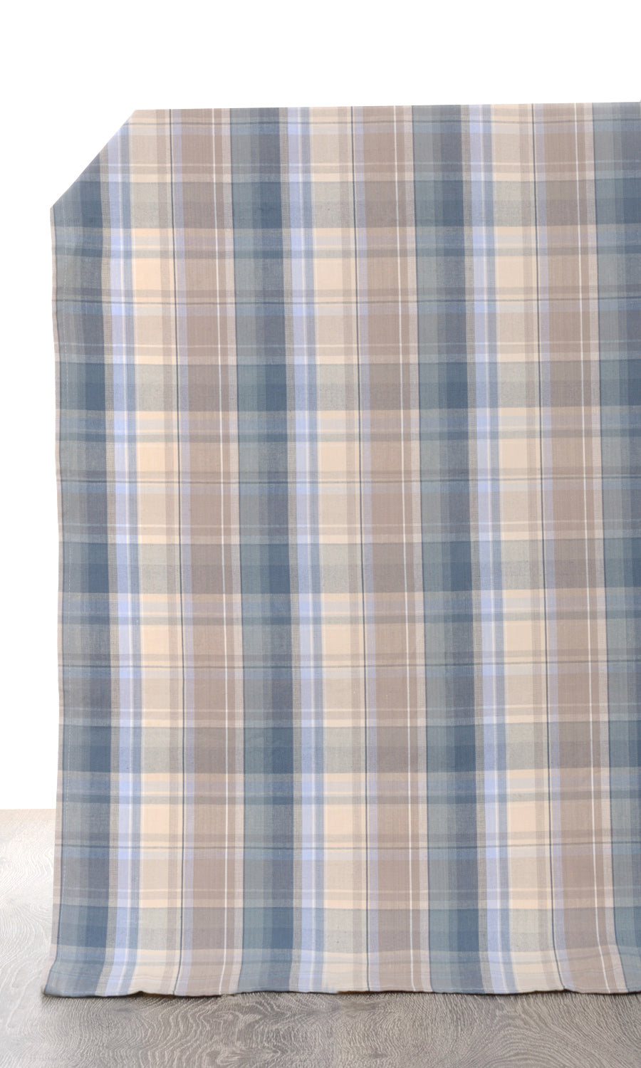 Cotton Home Décor Fabric Sample (Blue/ Brown)