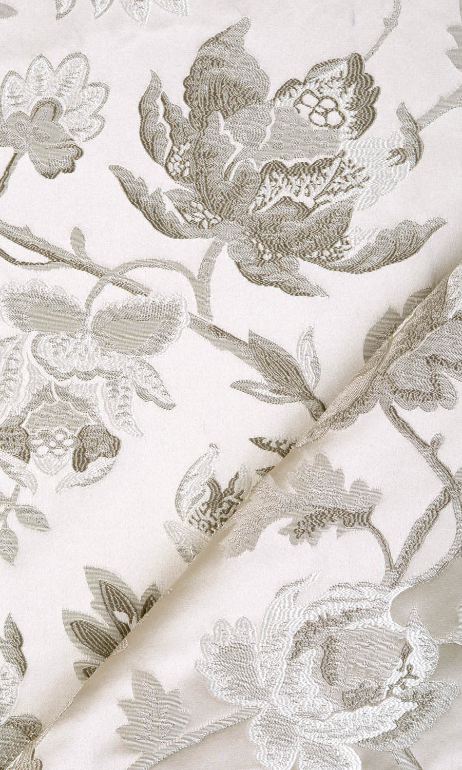 Floral Fabric Material By the Yard (Beige/ Brown/ Ivory)