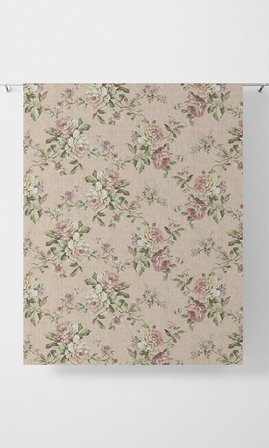 Classic Floral Print Home Décor Fabric By the Yard (Pink)