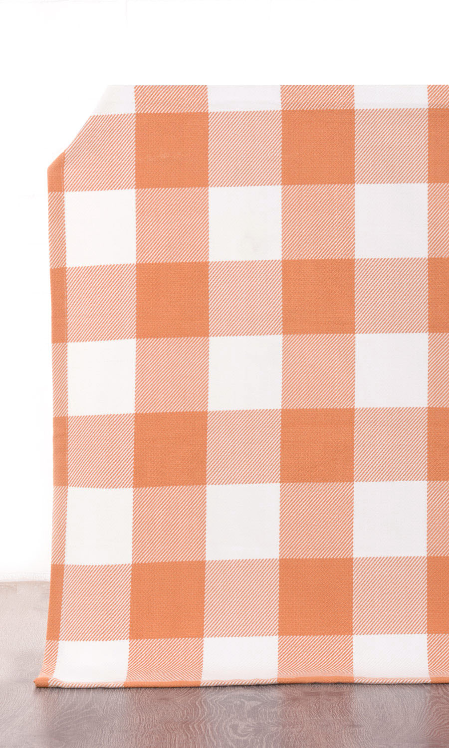 Buffalo Check Home Décor Fabric By the Yard (Melon Orange/ White)