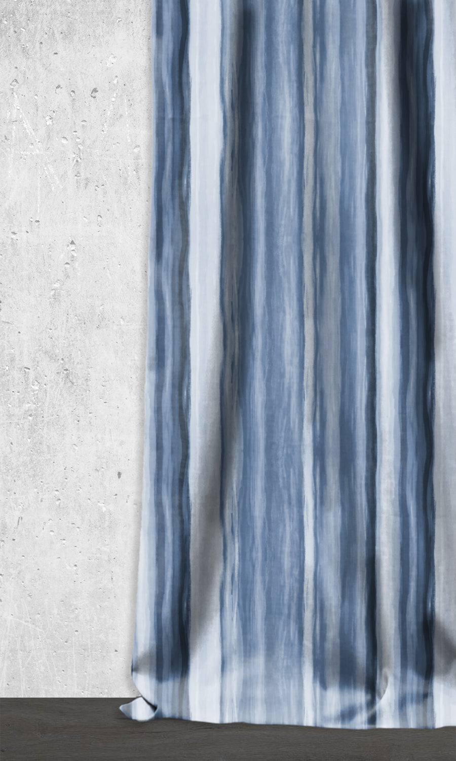 Modern Striped Window Treatments Fabric By the Yard (Cobalt/ Denim Blue)