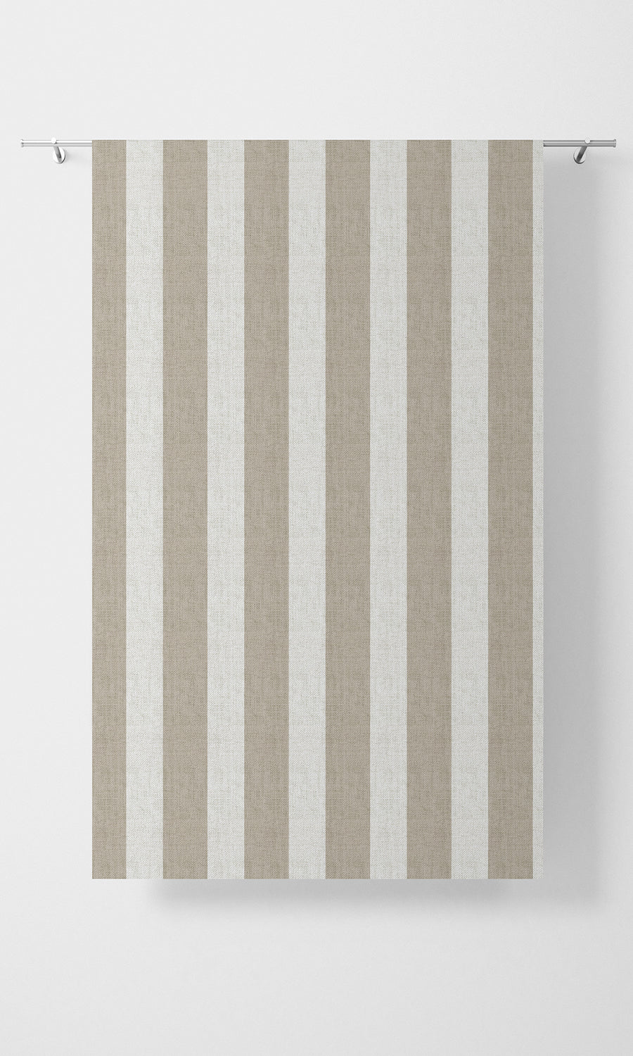 Modern Striped Print Fabric Material By the Metre (Beige/ Grey)