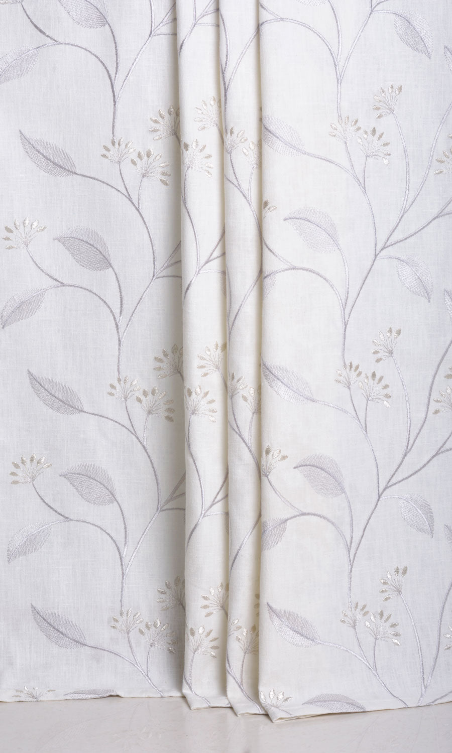 Floral Embroidery Home Décor Fabric By the Yard (White/ Cream)