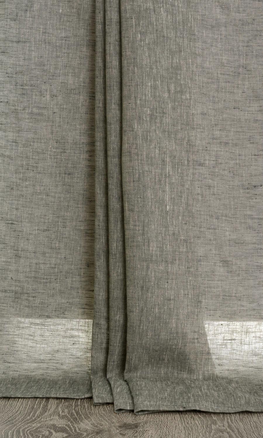Sheer Linen Window Treatments Fabric By the Yard (Grey)