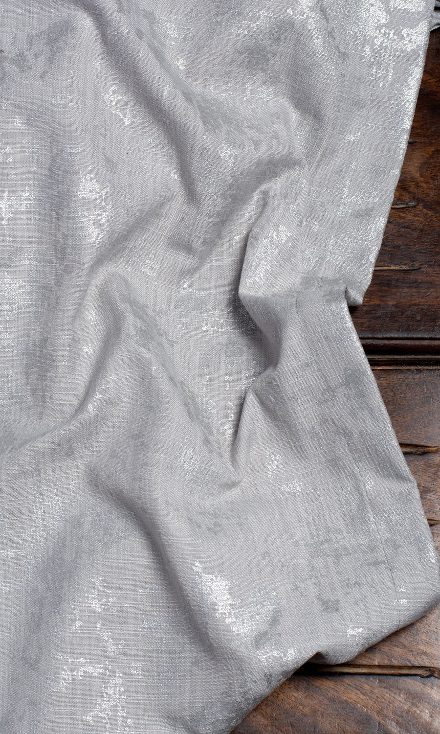 Metallic Abstract Print Window Treatments Fabric By the Yard (Silver)