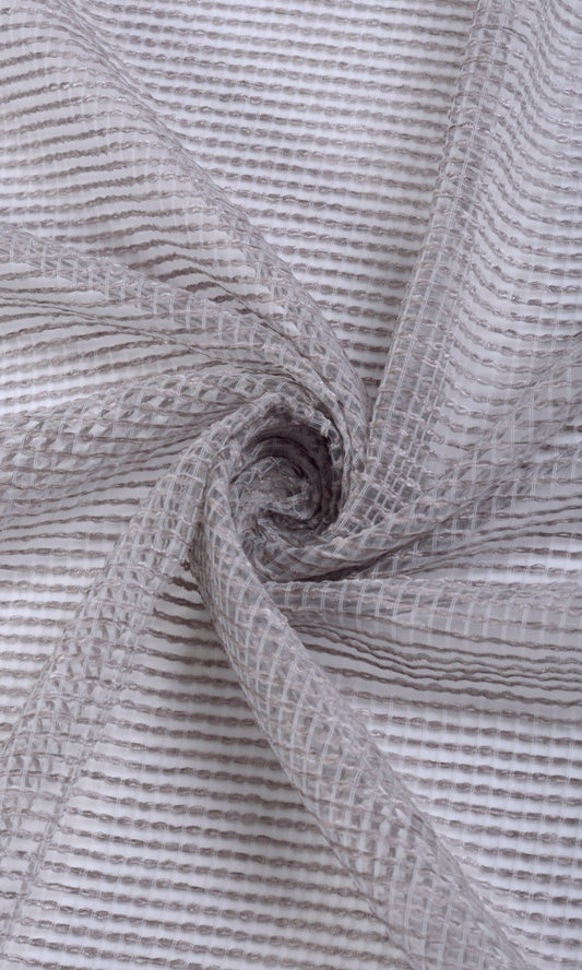Check Weave Sheer Home Décor Fabric By the Yard (Grey)