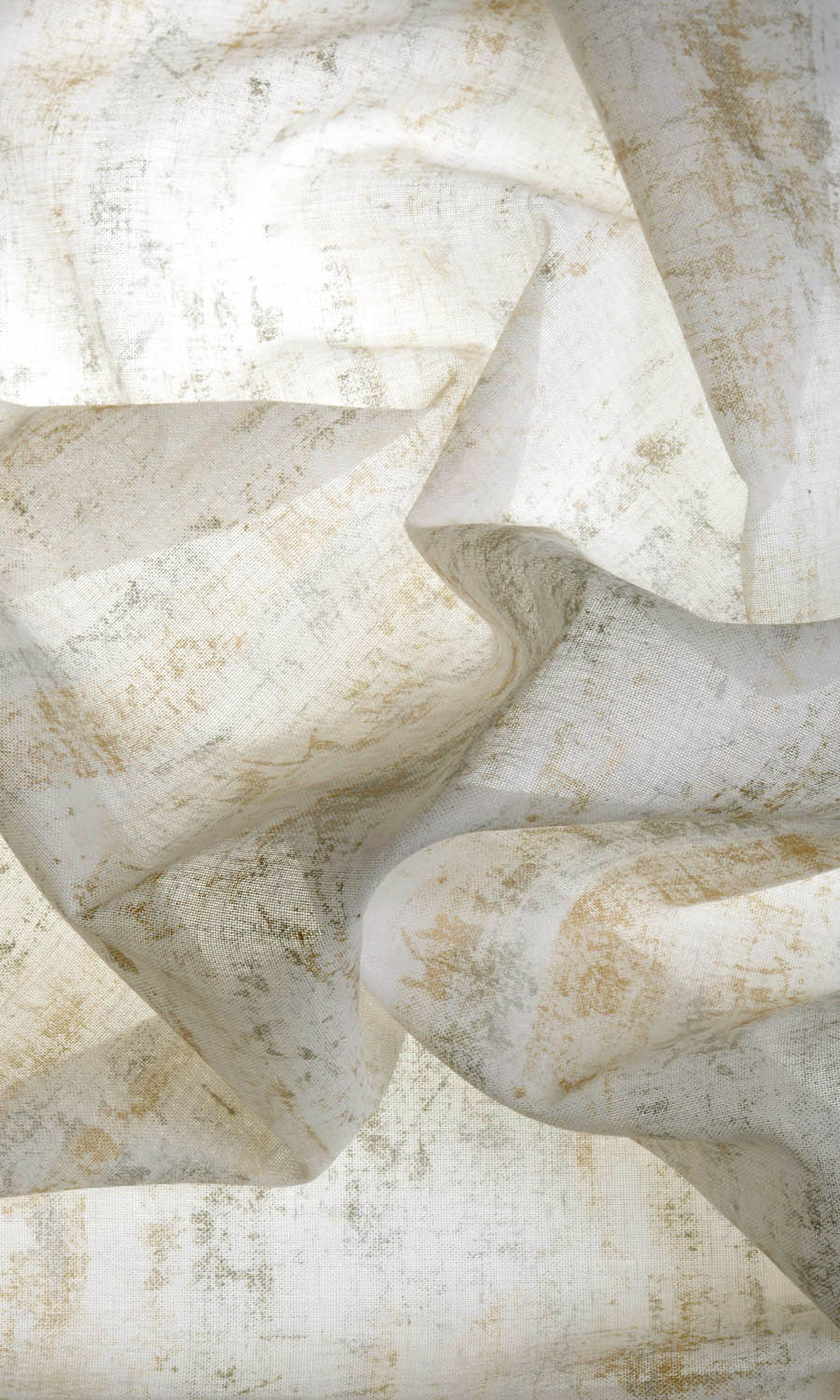Printed Sheer Home Décor Fabric By the Yard (Metallic Golden/ Yellow)