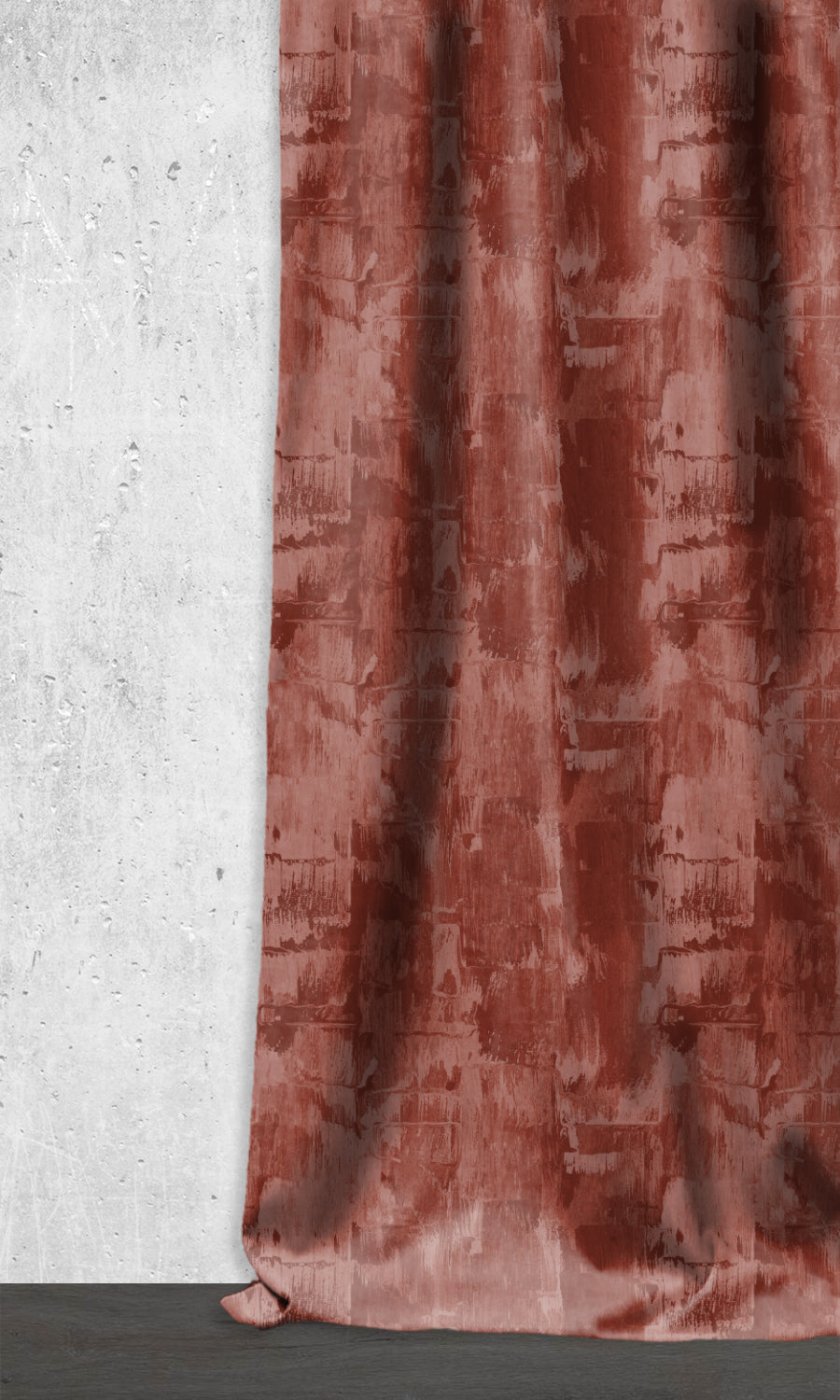 Room Darkening Striped Window Treatments Fabric By the Yard (Red)
