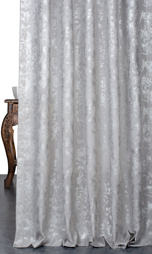 Metallic Accents Sheer Home Décor Fabric By the Yard (Gray)