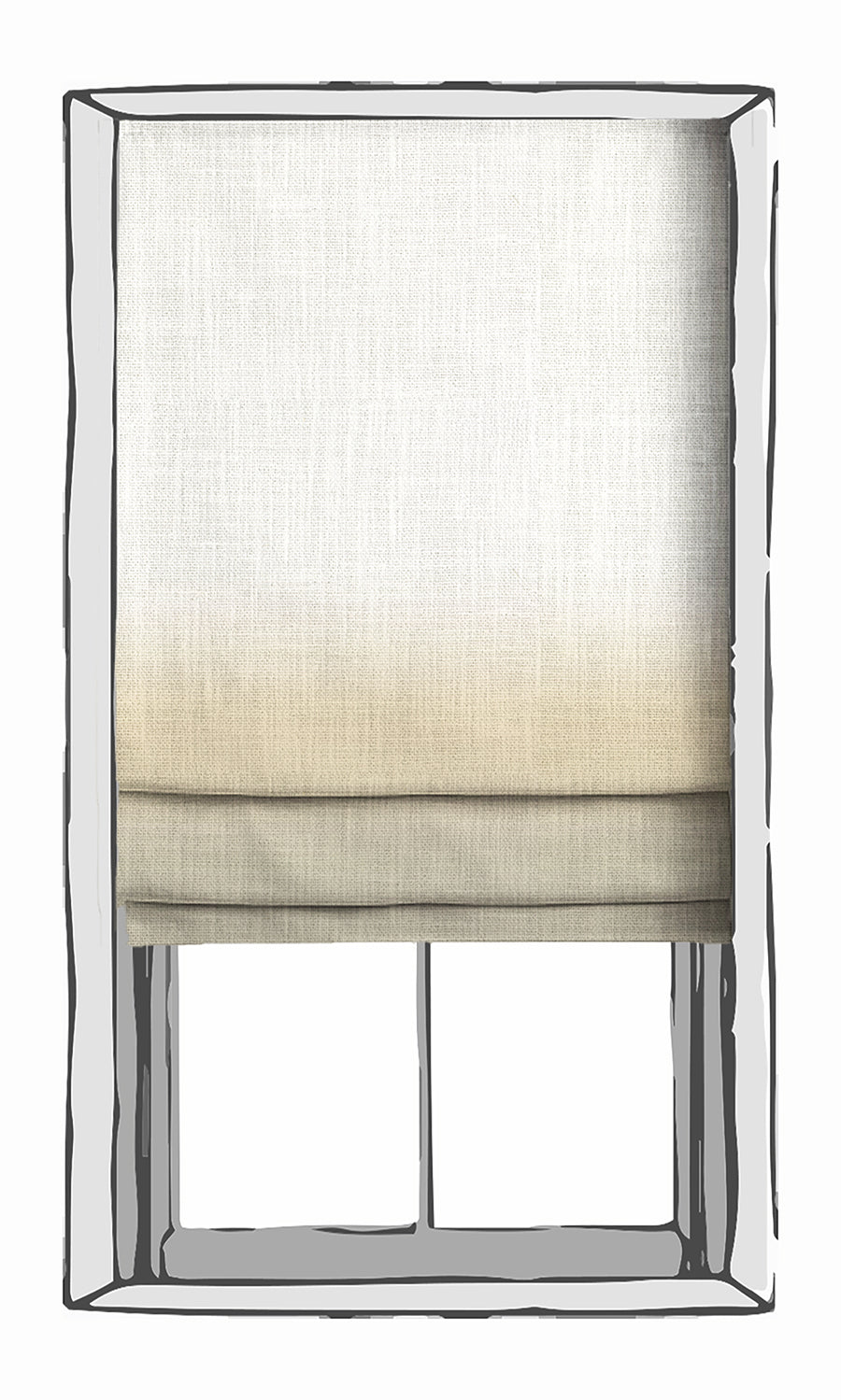 3-Tone Ombre Window Treatments Fabric By the Yard (Yellow/ Beige)