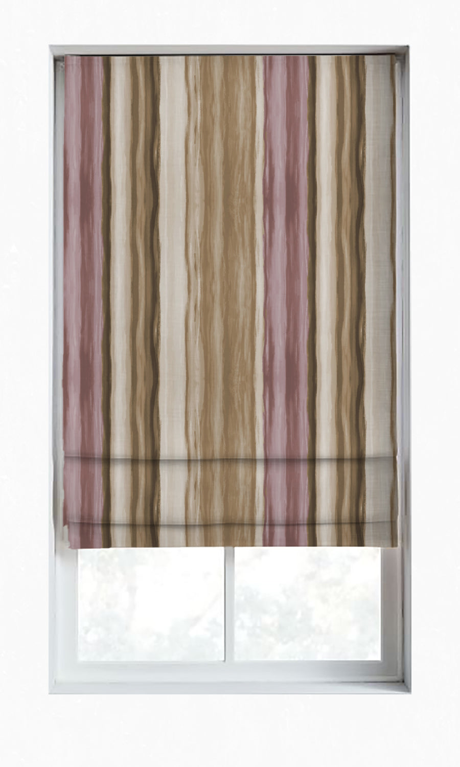 Modern Striped Home Décor Fabric By the Yard (Pink/ Brown)